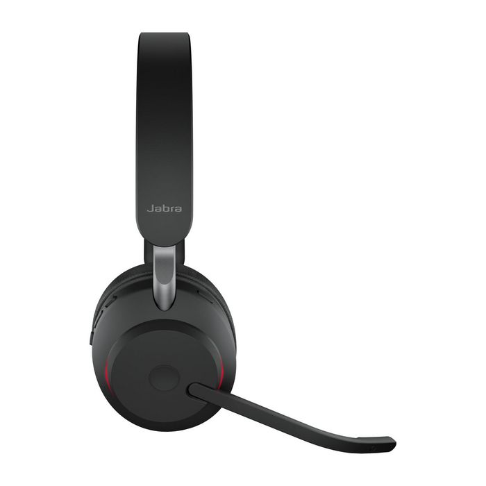 Jabra Evolve2 65 Auriculares Inalámbricos para Oficina, Unified Communication, Cancelación de Ruido Pasiva, Batería 37h, Negro, Link380c