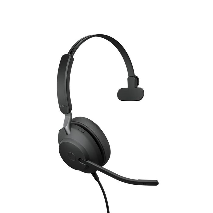Jabra Evolve2 40 - Auriculares Diadema Mono para Oficina con Micrófono, Cancelación Pasiva de Ruido, Luz Ocupado, USB-A, Certificado UC