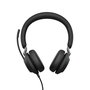 Jabra Evolve2 40 Auriculares Diadema Profesionales con Microfono para Oficina, 40mm, Cancelación de Ruido Pasiva, 3 Micrófonos, Certificado Microsoft Teams, USB-A/USB-C
