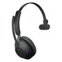 Jabra Evolve2 65 Mono MS + Link 380a - Auriculares de diadema inalámbricos para oficina optimizados para Microsoft Teams, Cisco, Zoom - Bluetooth 5.0 - 24h batería - Negro