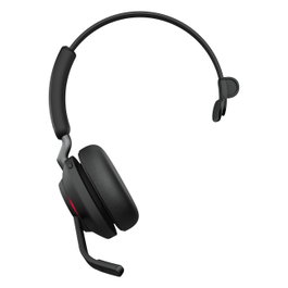 Jabra Evolve2 65 Mono MS + Link 380a - Auriculares de diadema inalámbricos para oficina optimizados para Microsoft Teams, Cisco, Zoom - Bluetooth 5.0 - 24h batería - Negro