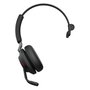 Jabra Evolve2 65 Mono MS + Link 380a - Auriculares de diadema inalámbricos para oficina optimizados para Microsoft Teams, Cisco, Zoom - Bluetooth 5.0 - 24h batería - Negro