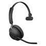 Jabra Evolve2 65 Mono MS + Link 380a - Auriculares de diadema inalámbricos para oficina optimizados para Microsoft Teams, Cisco, Zoom - Bluetooth 5.0 - 24h batería - Negro