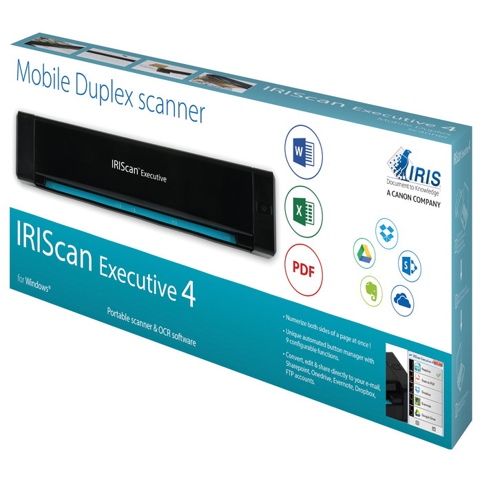 IRIS IRIScan Executive 4 Scanner Duplex A4 600 dpi USB, con Software Readiris, para Windows, Negro