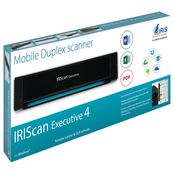 IRIS IRIScan Executive 4 Scanner Duplex A4 600 dpi USB, con Software Readiris, para Windows, Negro