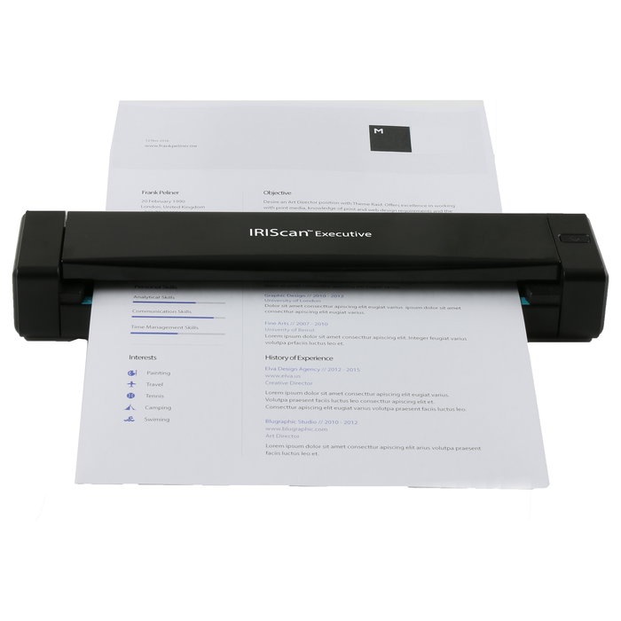 IRIS IRIScan Executive 4 Scanner Duplex A4 600 dpi USB, con Software Readiris, para Windows, Negro