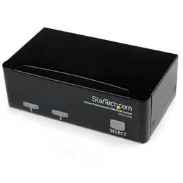 StarTech.com Conmutador Switch KVM 2 Puertos VGA USB Resolución 1920x1440 Profesional Negro