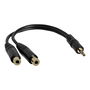 Startech Adaptador Separador de Audio Estéreo 3.5 mm Macho a 2 Hembra 15 cm Cable Chapado en Oro para Auriculares o Altavoces MU1MMS PCISOUND4CH