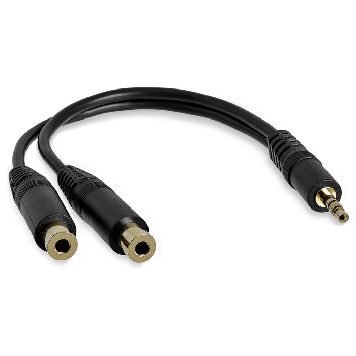 StarTech.com Cable Divisor de Audio Mini Jack 3,5mm Macho a 2x Hembra Negro
