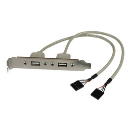 Startech.com Adaptador de Placa USB A Hembra 2 Puertos Tipo A - 5 Patillas en Línea Hembra - Panel USB para Conexión Interna PC