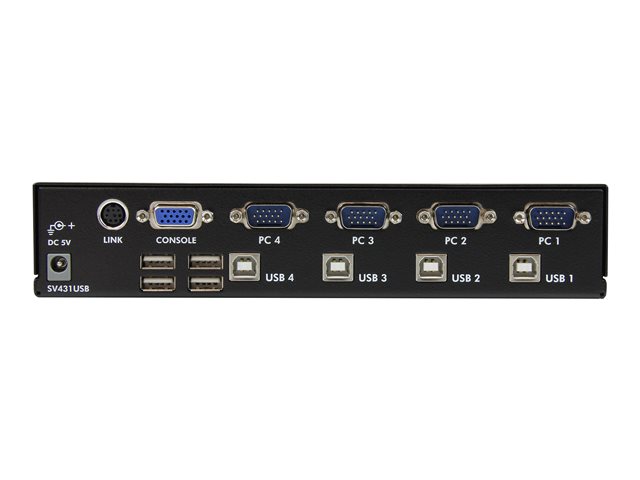 StarTech.com KVM SV431USB con 4 puertos VGA y USB, Negro StarTech.com KVM SV431USB con 4 puertos VGA y USB, Negro