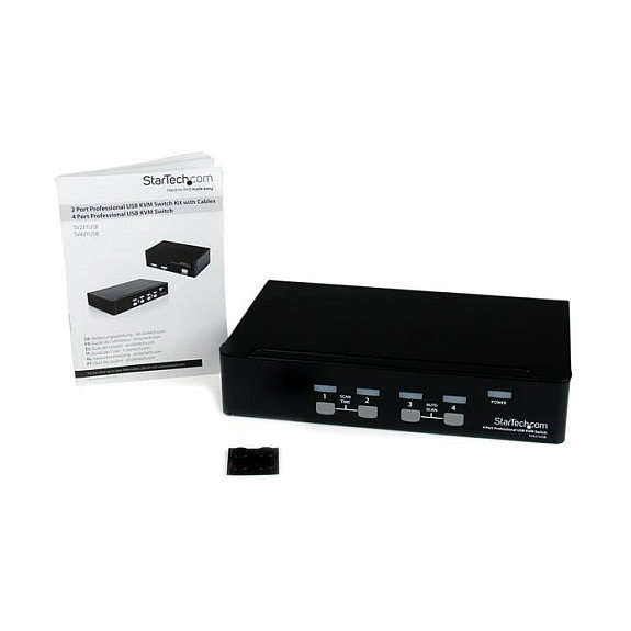 StarTech 4 Puertos USB VGA KVM Switch Hub conmutador - 4 Ordenadores, 1 Consola, Resolución hasta 1920x1440