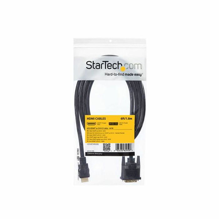 Adaptador HDMI a DVI Startech HDMIDVIMM6 Negro