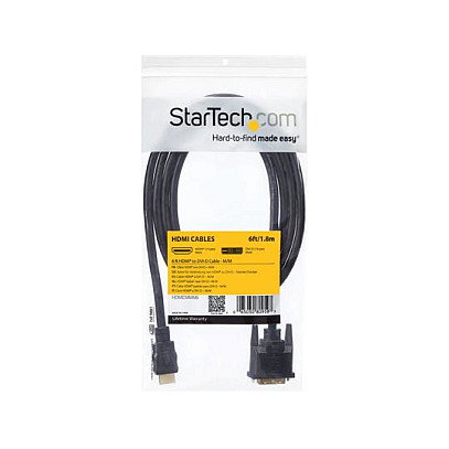 StarTech.com Cable Adaptador HDMI a DVI-D de 1,8m Macho a Macho Negro StarTech.com Cable Adaptador HDMI a DVI-D de 1,8m Macho a Macho Negro