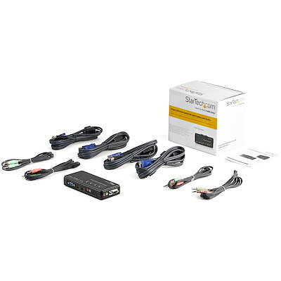StarTech.com SV411KUSB Conmutador KVM de 4 Puertos USB y VGA con Audio StarTech.com SV411KUSB Conmutador KVM de 4 Puertos USB y VGA con Audio