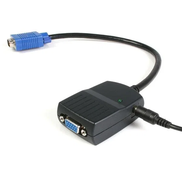 StarTech ST122LE Divisor de Vídeo 2x VGA con Alimentación USB - Splitter Compacto, Resolución hasta 2048x1536, Negro