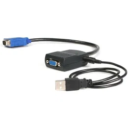 StarTech ST122LE Divisor de Vídeo 2x VGA con Alimentación USB - Splitter Compacto, Resolución hasta 2048x1536, Negro