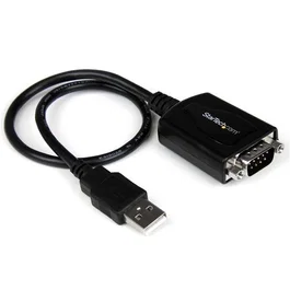 StarTech.com Cable USB 2.0 a RS232 DB9 Serie 0,3m con Retención de Puerto COM - Negro