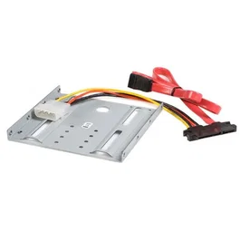 StarTech BRACKET25SAT - Kit de Montaje Aluminio para HDD/SSD SATA 2.5" a Bahía 3.5", Incluye Cable de Datos y de Alimentación