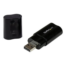 StarTech.com Tarjeta de Sonido Externa Estéreo USB 2.0 Adaptador ICUSBAUDIOB para Windows, Mac, Linux - Negro