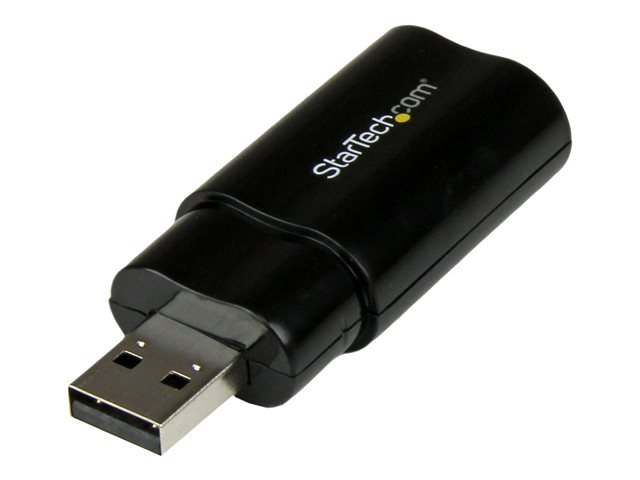 StarTech.com Tarjeta de Sonido Externa Estéreo USB 2.0 Adaptador ICUSBAUDIOB para Windows, Mac, Linux - Negro