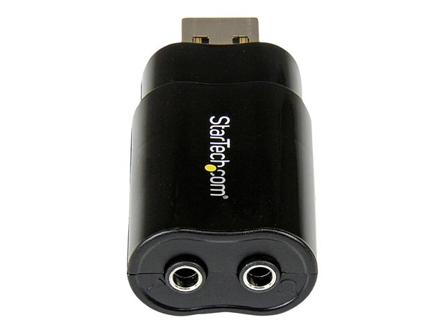 StarTech.com Tarjeta de Sonido Externa Estéreo USB 2.0 Adaptador ICUSBAUDIOB para Windows, Mac, Linux - Negro