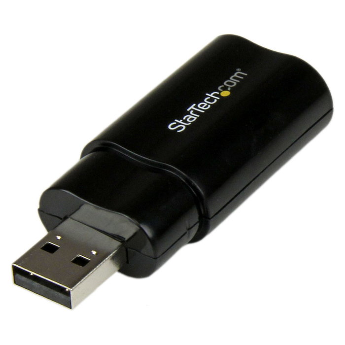 Startech ICUSBAUDIOB Tarjeta de sonido externa USB 2.0 con conectores de 3,5 mm