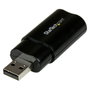 Startech ICUSBAUDIOB Tarjeta de sonido externa USB 2.0 con conectores de 3,5 mm