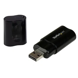 StarTech.com Adaptador de Sonido USB Externo Estéreo - Tarjeta de Sonido USB para PC y Portátil, Negro