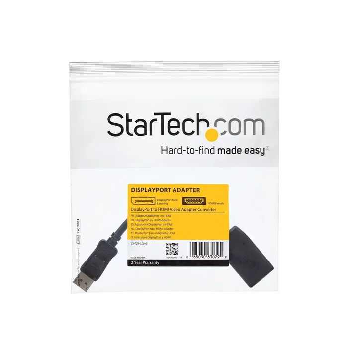StarTech.com Adaptador DisplayPort a HDMI Negro 0,24 m StarTech.com Adaptador DisplayPort a HDMI Negro 0,24 m