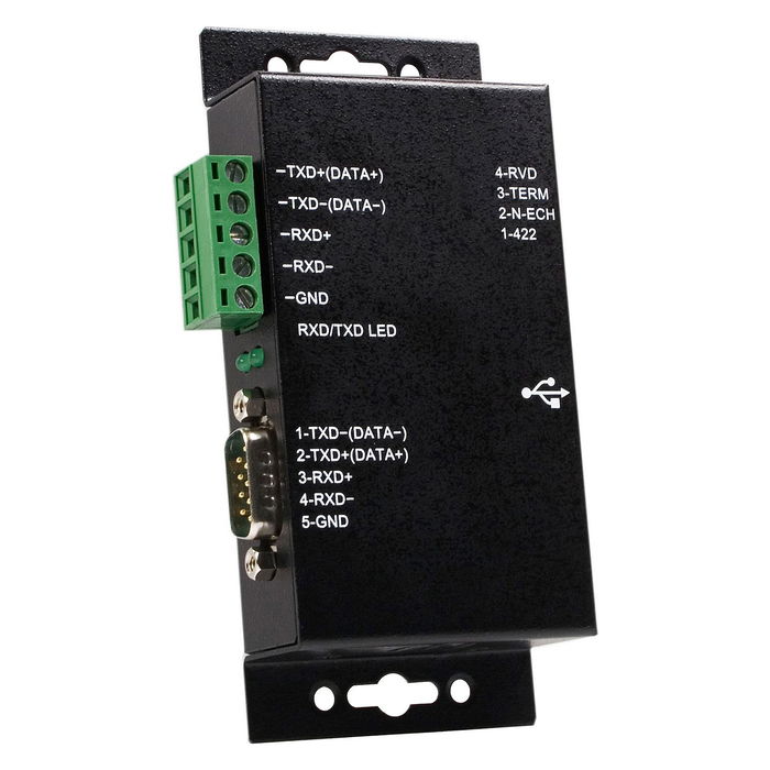 StarTech USB 2.0 a Serial Adapter - USB a RS422/485 Convertidor de Interfaz Industrial con Aislamiento para Montaje en Pared StarTech USB 2.0 a Serial Adapter - USB a RS422/485 Convertidor de Interfaz Industrial con Aislamiento para Montaje en Pared