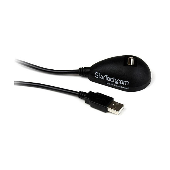 Startech Cable de Extensión USB 2.0 de 1,5m USB-A Macho a Hembra Angular Negro