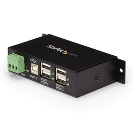 StarTech.com ST4200USBM Hub USB 2.0 de 4 Puertos Concentrador Industrial con Protección ESD y Montaje en Carril DIN