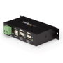 StarTech.com ST4200USBM Hub USB 2.0 de 4 Puertos Concentrador Industrial con Protección ESD y Montaje en Carril DIN