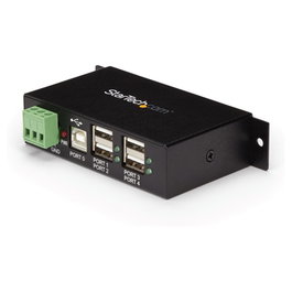 StarTech Concentrador Hub USB 2.0 Industrial 4 Puertos Negro ST4200USBM