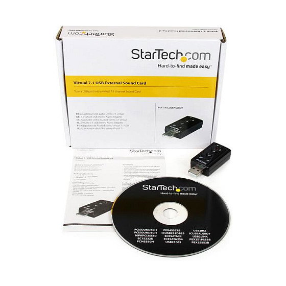StarTech.com USB a 3.5 mm Adaptador de Audio Externo Virtual 7.1 Tarjeta de Sonido