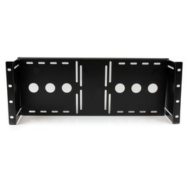 StarTech.com Soporte de montaje VESA LCD para rack de 19 pulgadas (4U) - Bracket monitor servidor, acero negro, 1.7 kg