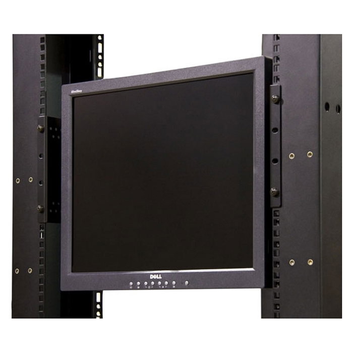 StarTech.com Soporte de montaje VESA LCD para rack de 19 pulgadas (4U) - Bracket monitor servidor, acero negro, 1.7 kg