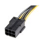 StarTech adaptador de alimentación PCI-E 6 pines a 8 pines de 15cm
