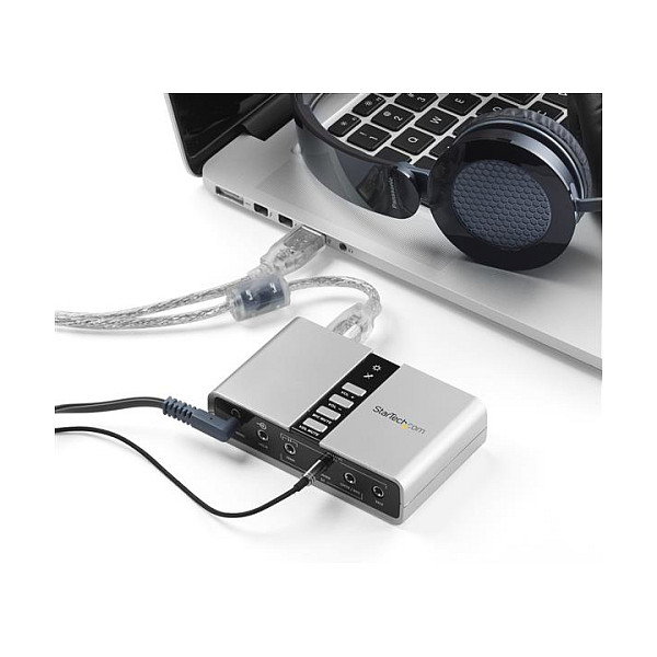 StarTech Tarjeta de Sonido Externa USB 7.1 Canales con SPDIF Digital Audio Óptico Adaptador de Audio StarTech Tarjeta de Sonido Externa USB 7.1 Canales con SPDIF Digital Audio Óptico Adaptador de Audio