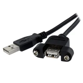 StarTech Cable Alargador USB 2.0 para Montaje en Panel 0,3 m - Macho a Hembra USB A Negro