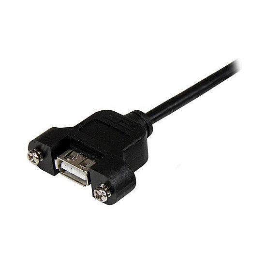 StarTech Cable Alargador USB 2.0 para Montaje en Panel, 30 cm, Tipo A Macho a Tipo A Hembra, Compatible con Dispositivos USB Tipo A y Modelo UUSBOTG
