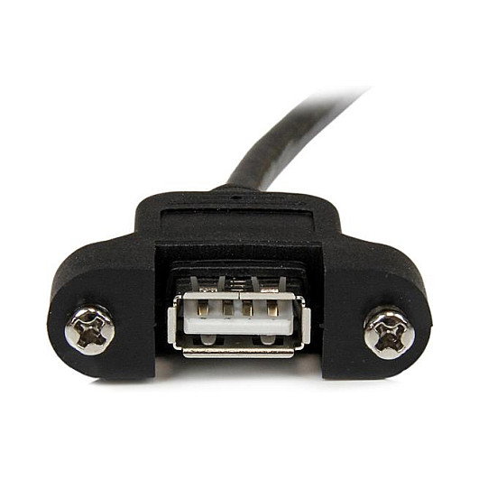 StarTech Cable Alargador USB 2.0 para Montaje en Panel, 30 cm, Tipo A Macho a Tipo A Hembra, Compatible con Dispositivos USB Tipo A y Modelo UUSBOTG