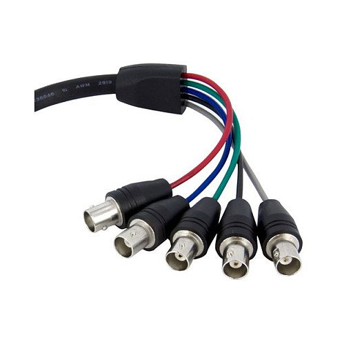 StarTech VGABNCMF1 Adaptador de Cable VGA a 5 BNC RGBHV, 0,3 m, Negro