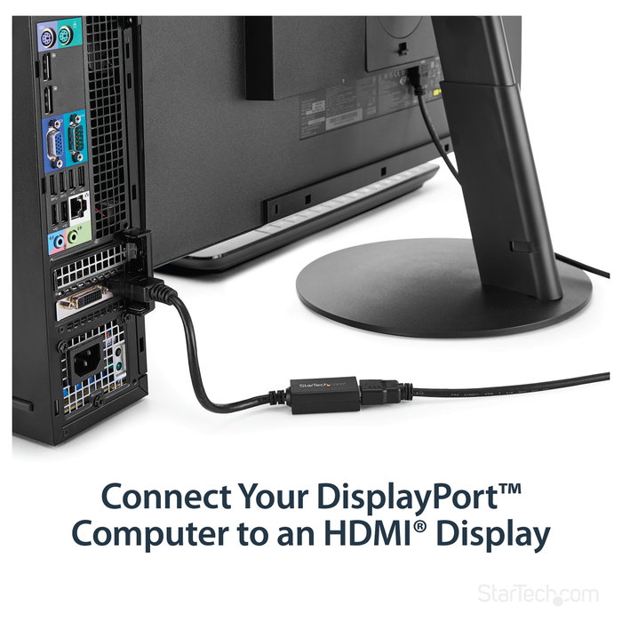 StarTech Adaptador DisplayPort a HDMI DP2HDMI2 Negro