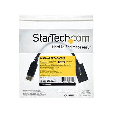 StarTech Adaptador DisplayPort a HDMI DP2HDMI2 Negro