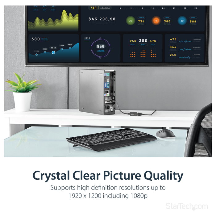 StarTech Adaptador DisplayPort a HDMI DP2HDMI2 Negro