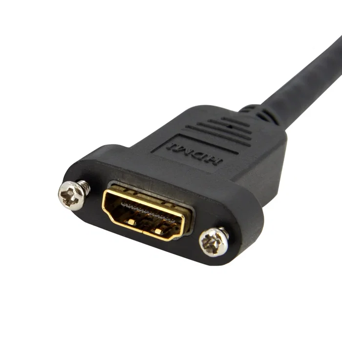 StarTech Cable HDMI de montaje en panel HDMIPNLFM3 de 91 cm, Macho a Hembra, Negro