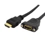 StarTech HDMIPNLFM3 Cable HDMI de Montaje en Panel de 91 cm, Macho a Hembra, Negro