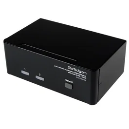 StarTech.com Switch KVM 2 Puertos Doble Monitor DVI/VGA Audio 4 Puertos USB 1920x1200 Negro